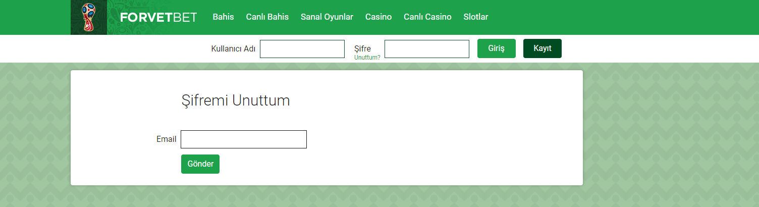 Forvetbet Şifremi Unuttum