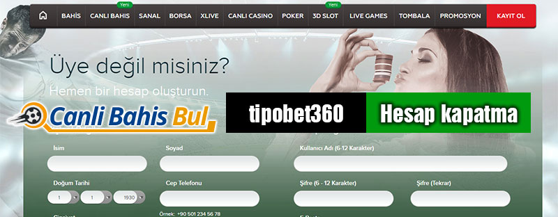 Tipobet365 Hesap kapatma