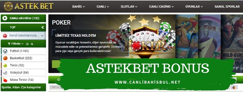 Astekbet Bonus İşlemleri