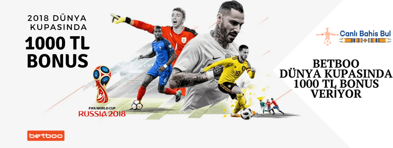 Betboo 2018 Dünya Kupası 1000 TL Bonus