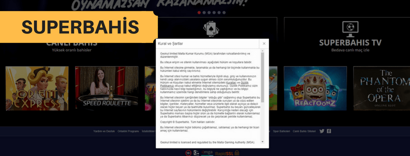 Superbahis Canlı Bahis Kuralları